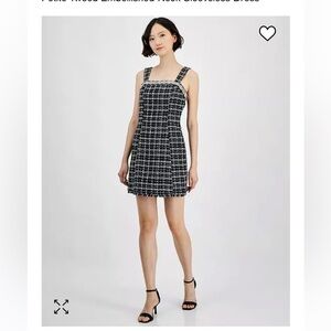 Elie Tahari Juneau Multi Tweed Embellished Pearl Beaded Dress size M